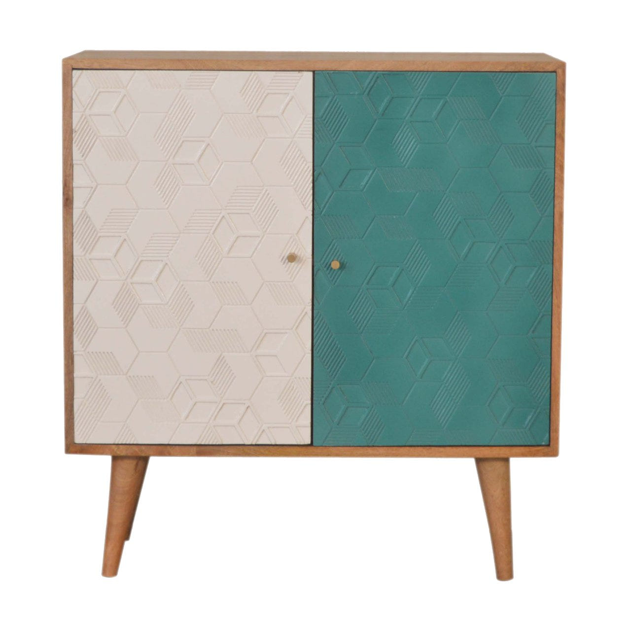 Acadia Teal and White Chest of Drawers