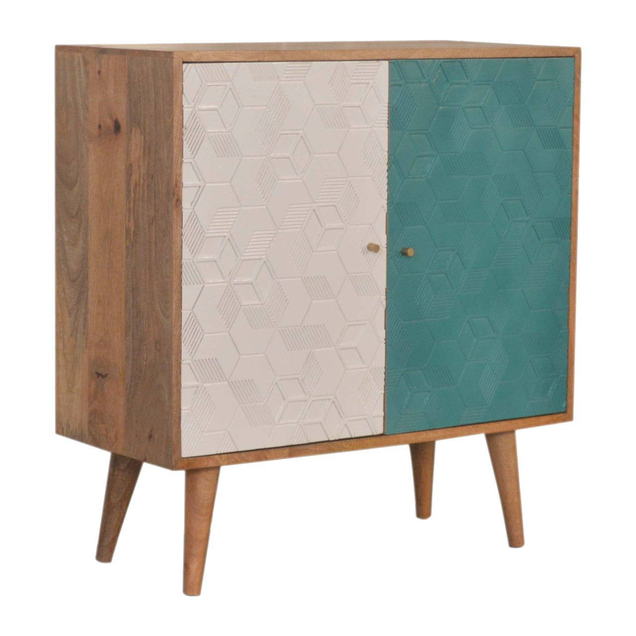 Acadia Teal and White Chest of Drawers