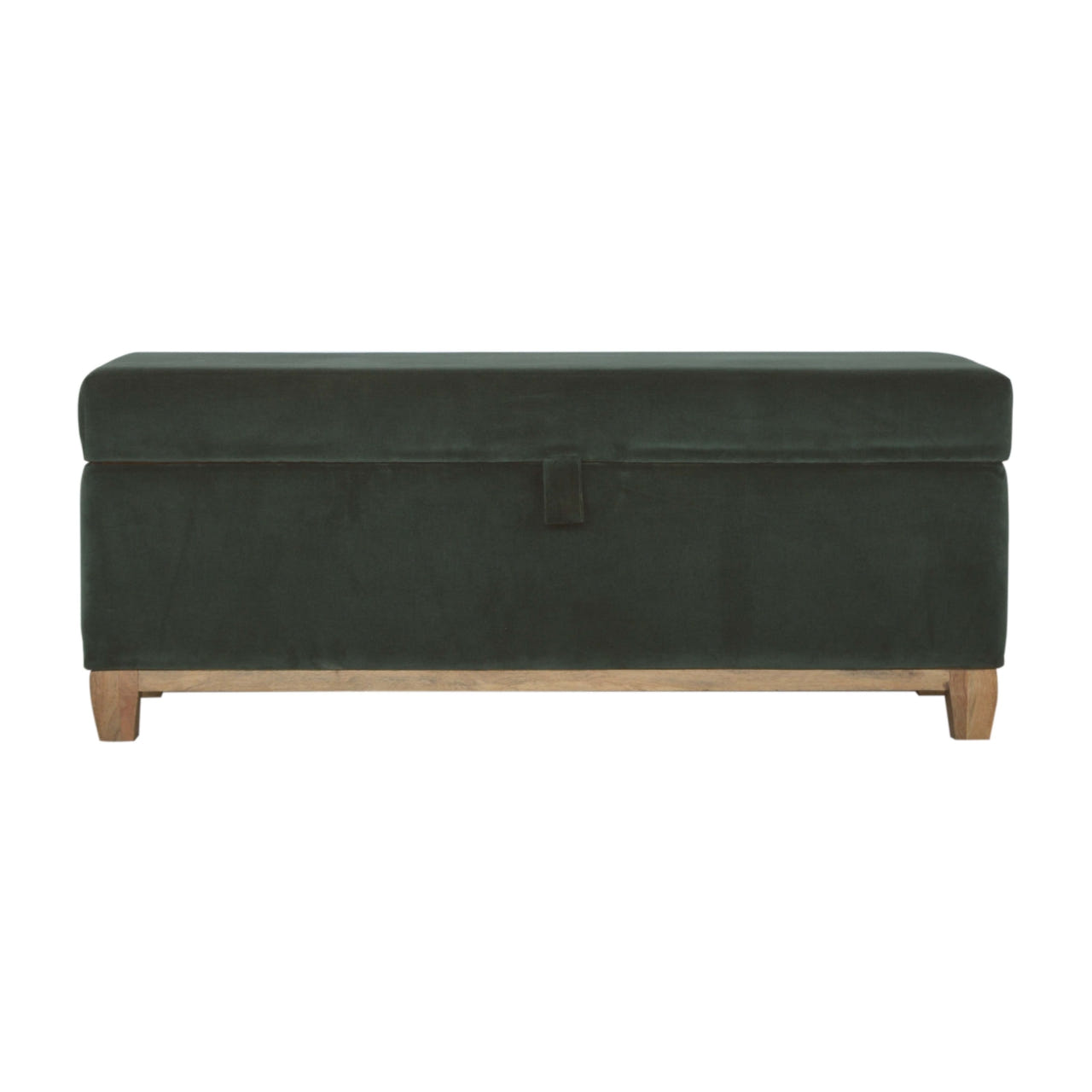 Emerald Cotton Velvet Storage Box Storage Bench | Hidden Storage