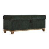 Emerald Cotton Velvet Storage Box Storage Bench | Hidden Storage