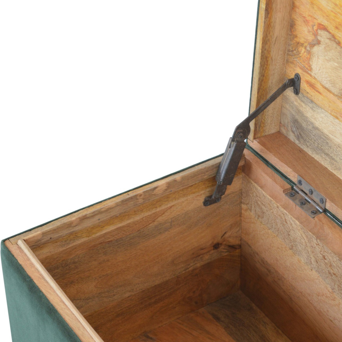 Emerald Cotton Velvet Storage Box Storage Bench | Hidden Storage