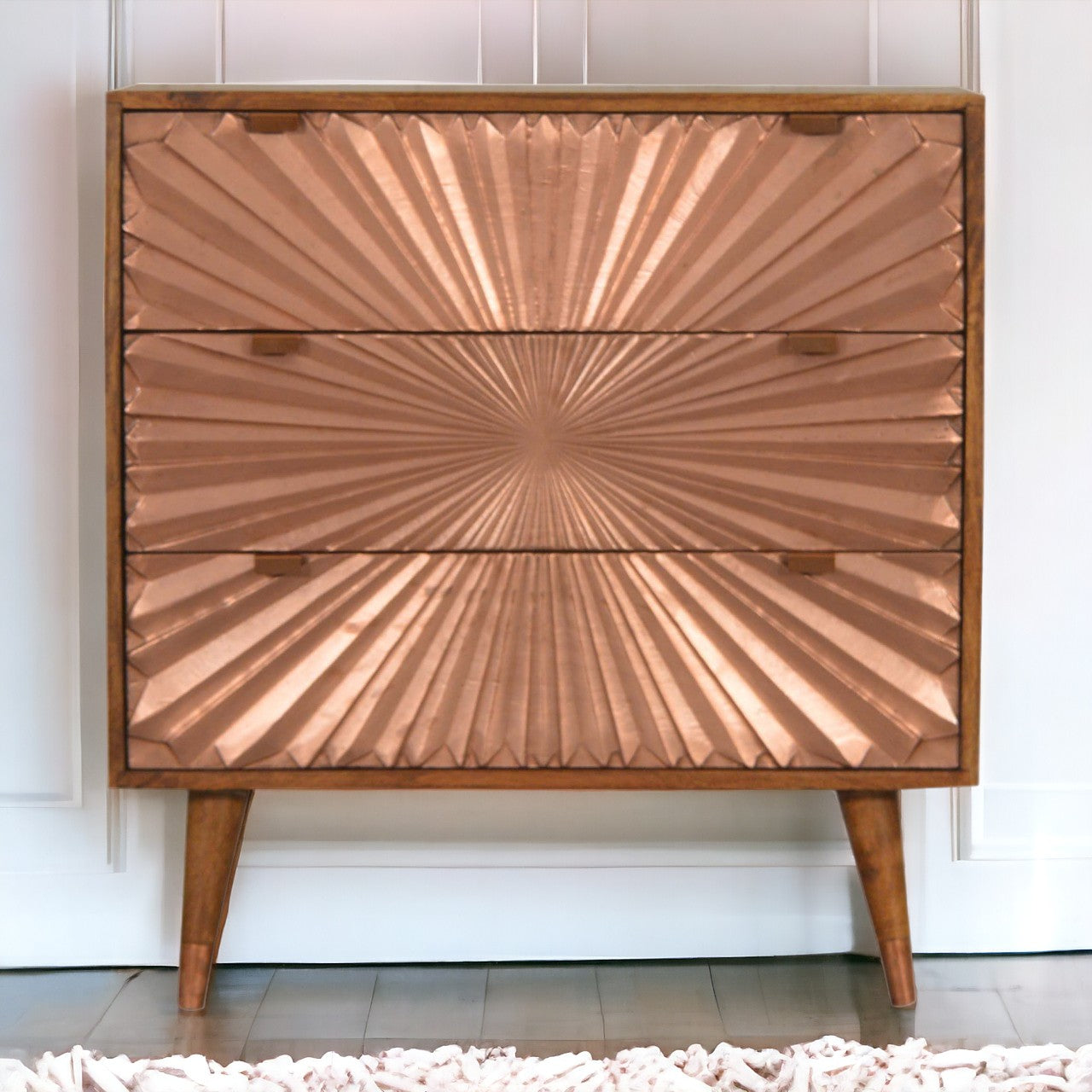 Manila Copper Chest of Drawers | Chestnut Mango Wood