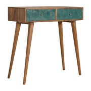 Acadia Teal Console Table | Hand-Carved
