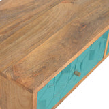Acadia Teal Console Table | Hand-Carved