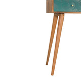 Acadia Teal Console Table | Hand-Carved