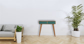 Acadia Teal Console Table | Hand-Carved
