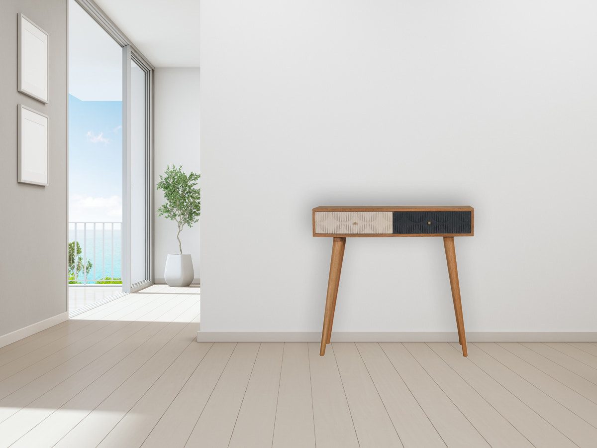 Milan Navy and White Console Table