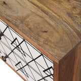 Triangular Printed Bedside Table | Oak Mango Wood
