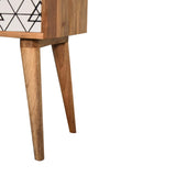 Triangular Printed Bedside Table | Oak Mango Wood