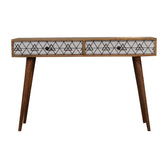 Triangular Long Console Table | Oak-Ish Solid Mango Wood