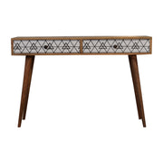 Triangular Long Console Table | Oak-Ish Solid Mango Wood