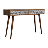 Triangular Long Console Table | Oak-Ish Solid Mango Wood