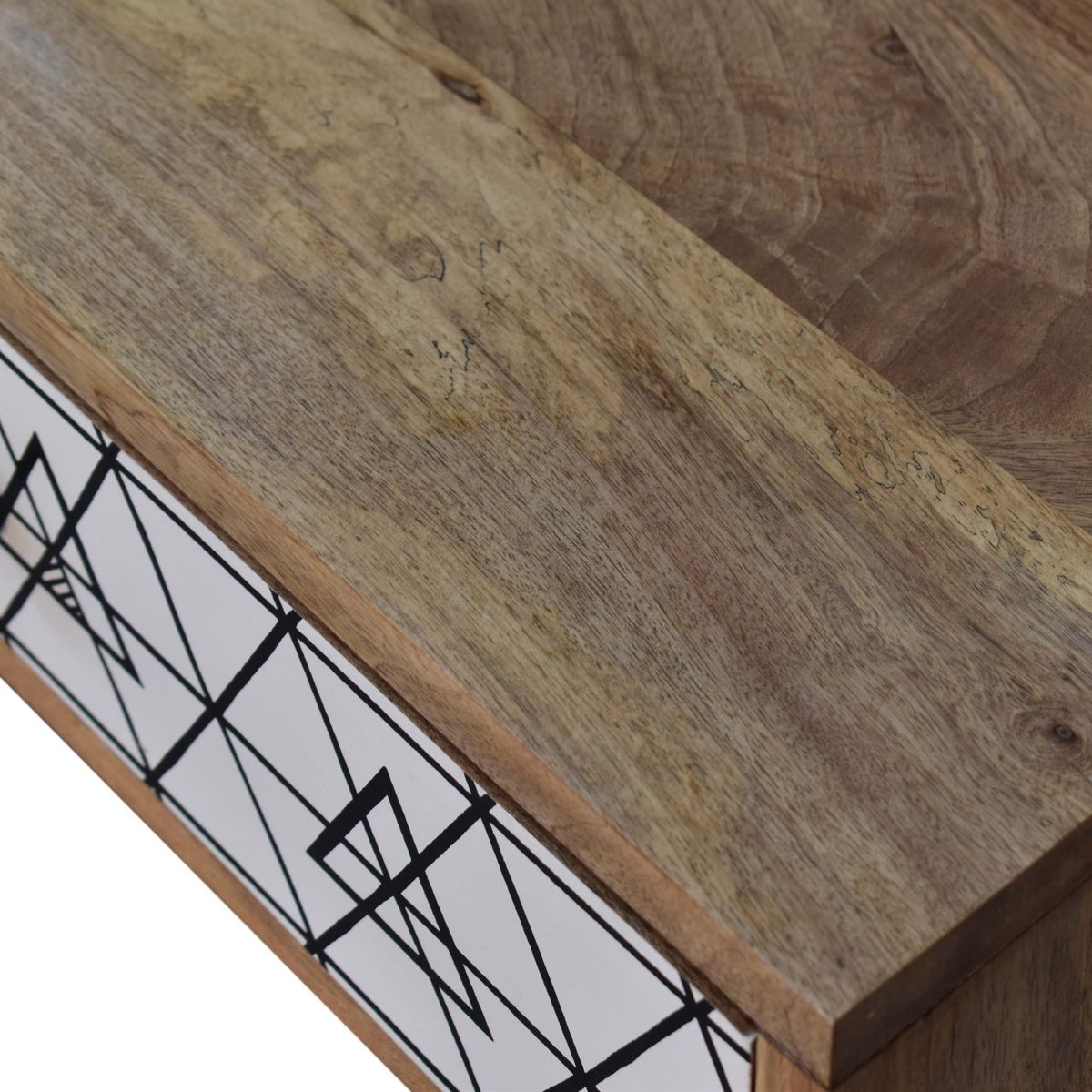 Triangular Long Console Table | Oak-Ish Solid Mango Wood