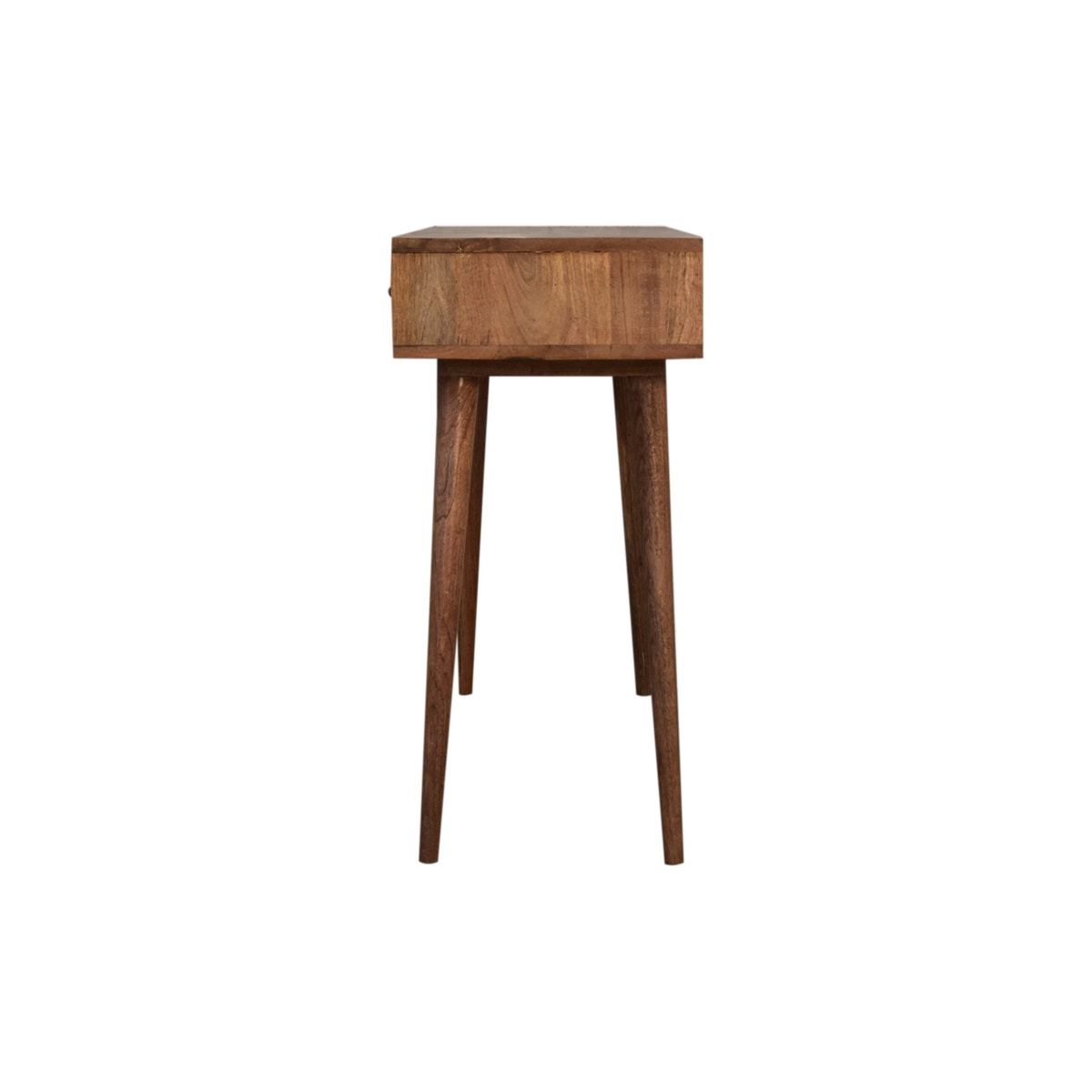 Triangular Long Console Table | Oak-Ish Solid Mango Wood