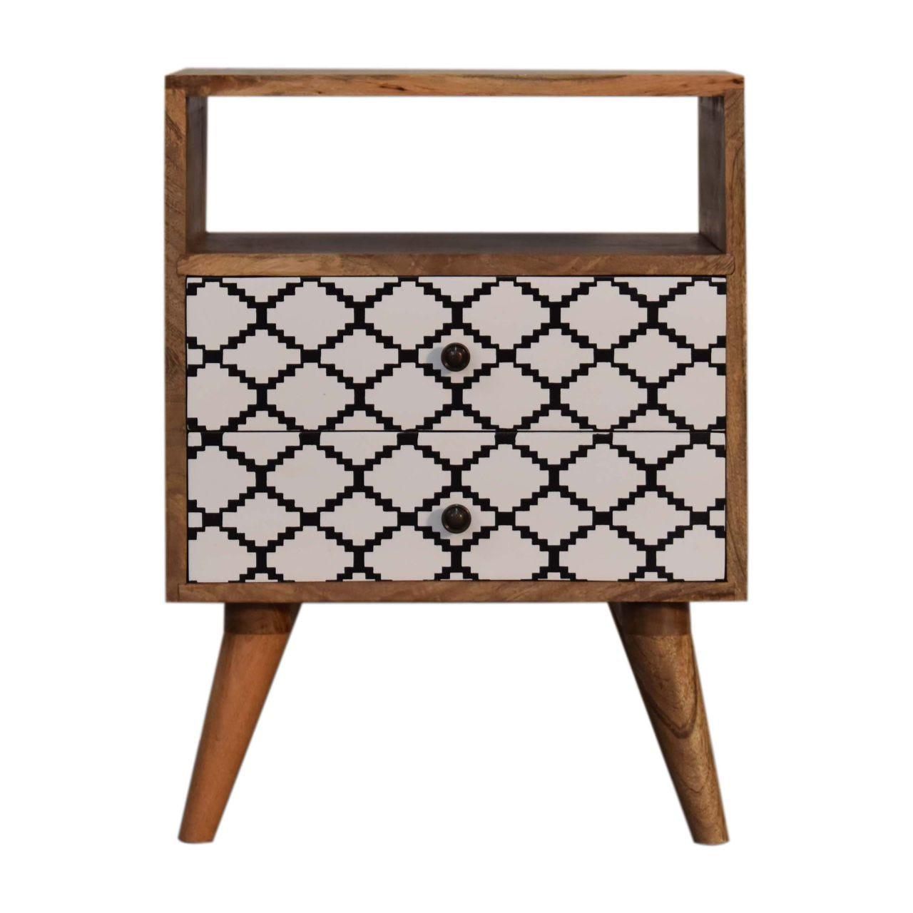 Stella Bedside with Open Slot Bedside Table | Oak-Ish Solid Mango Wood Default Title
