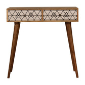 Triangular Console Table | Oak-Ish Solid Mango Wood