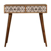 Triangular Console Table | Oak-Ish Solid Mango Wood
