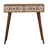 Triangular Console Table | Oak-Ish Solid Mango Wood