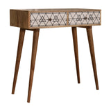 Triangular Console Table | Oak-Ish Solid Mango Wood