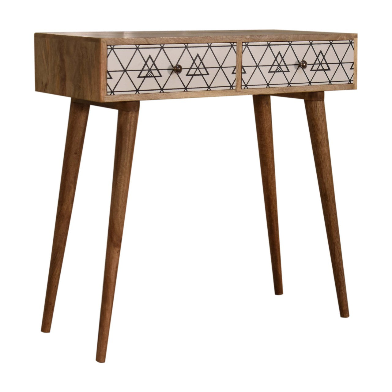 Triangular Console Table | Oak-Ish Solid Mango Wood