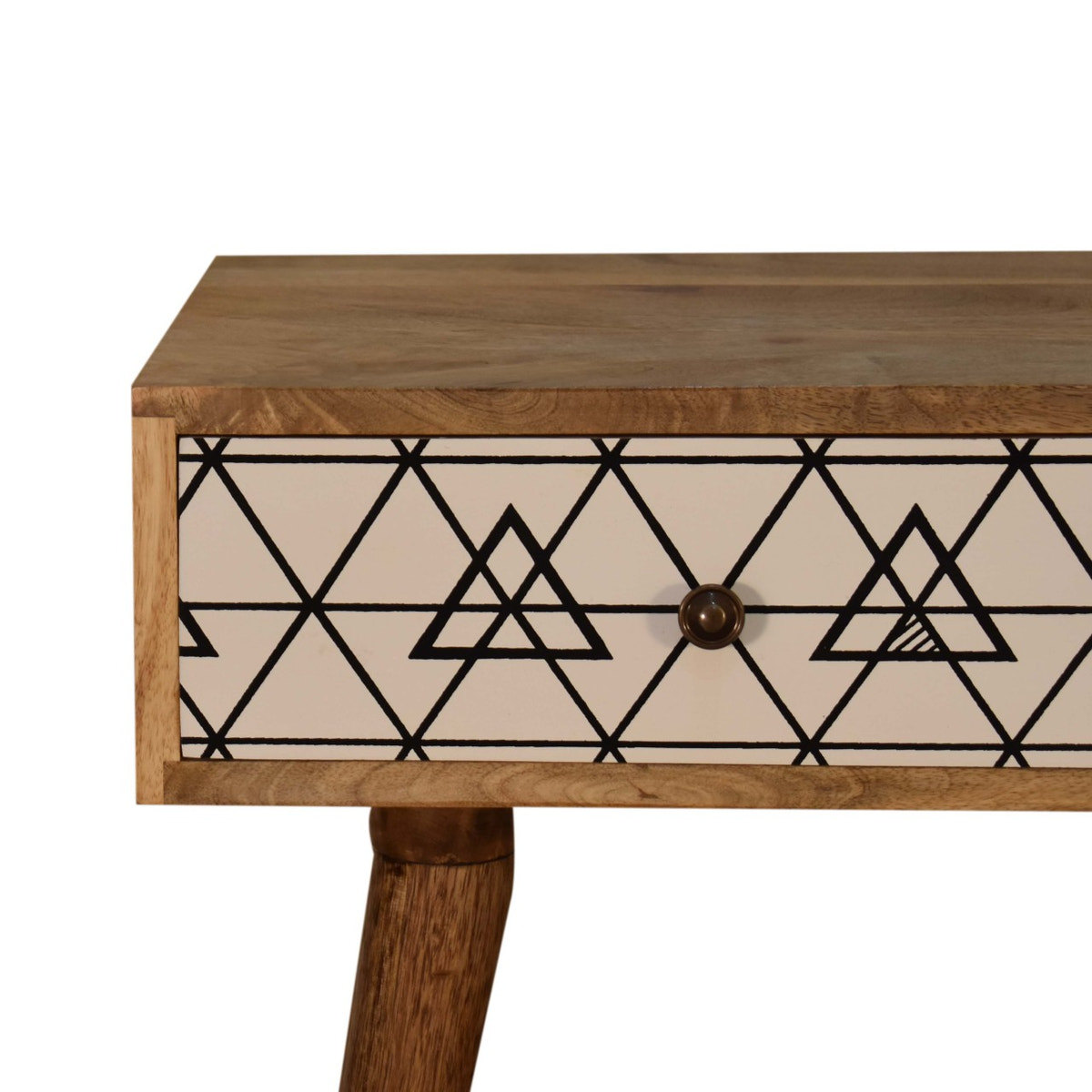 Triangular Console Table | Oak-Ish Solid Mango Wood