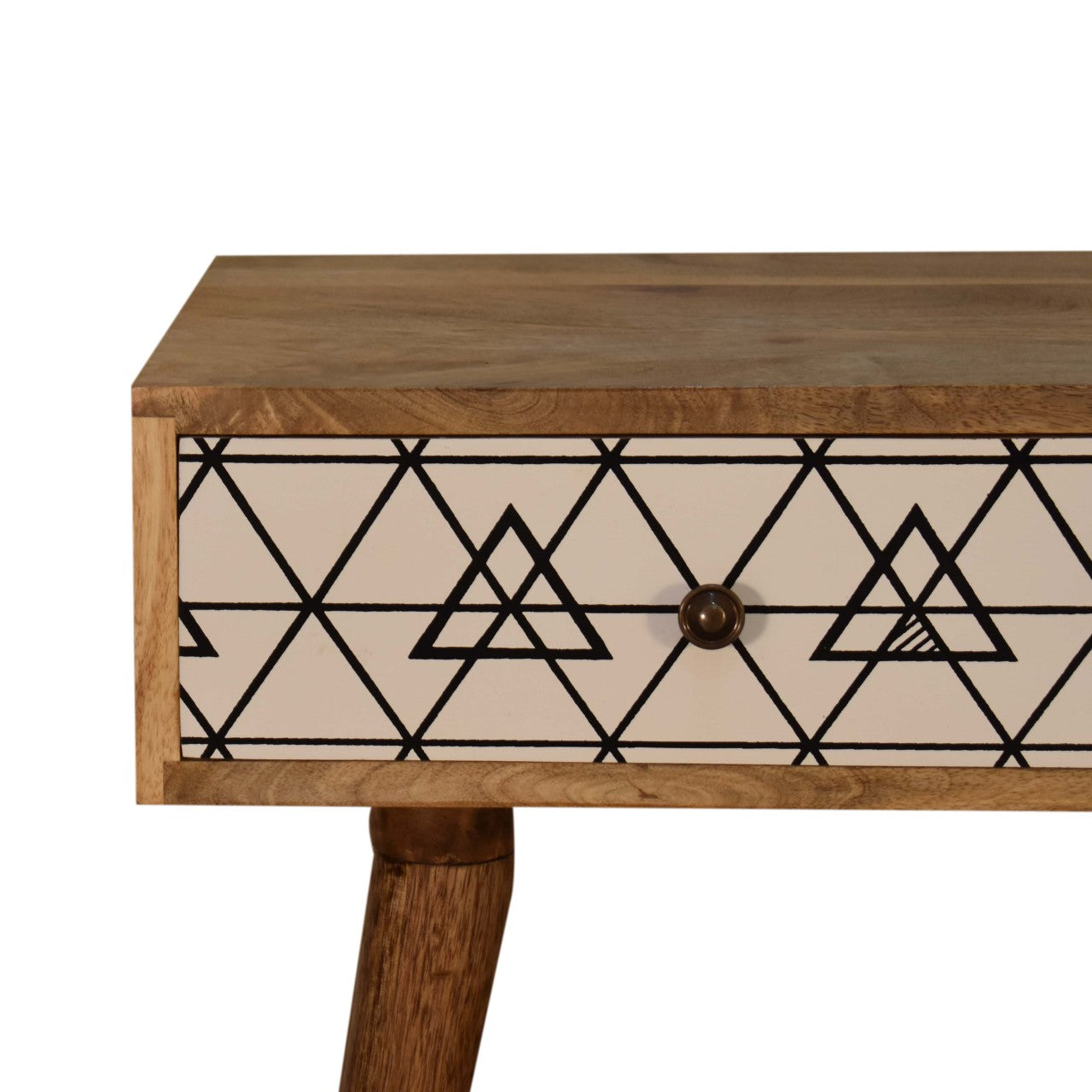 Triangular Console Table | Oak-Ish Solid Mango Wood