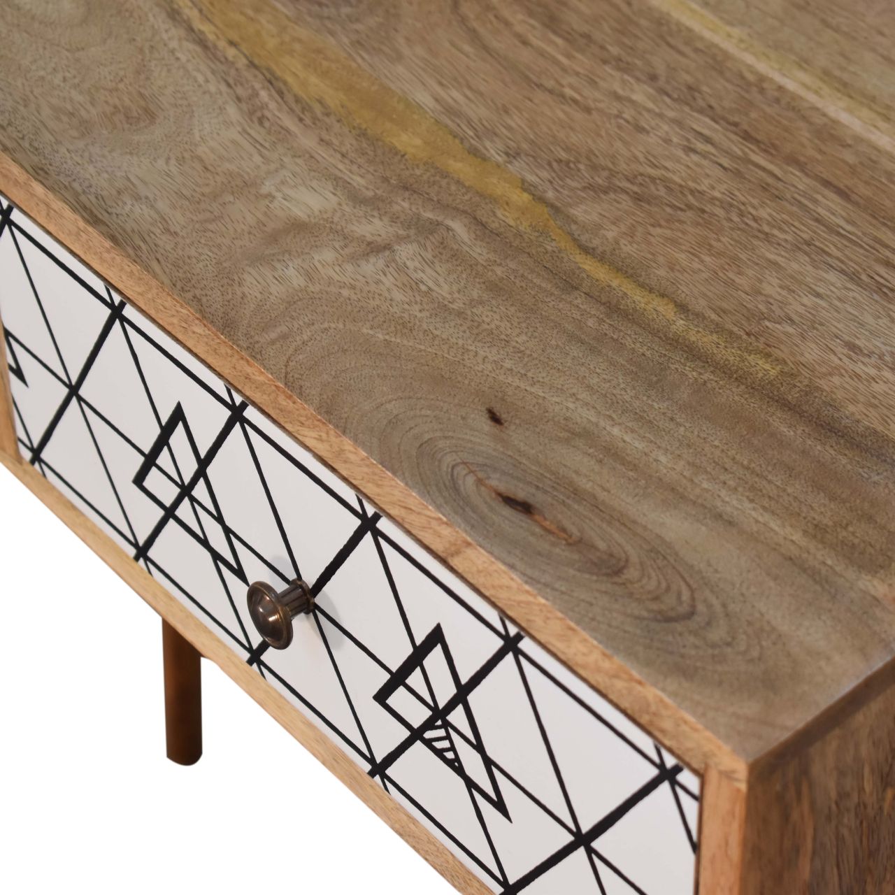 Triangular Console Table | Oak-Ish Solid Mango Wood