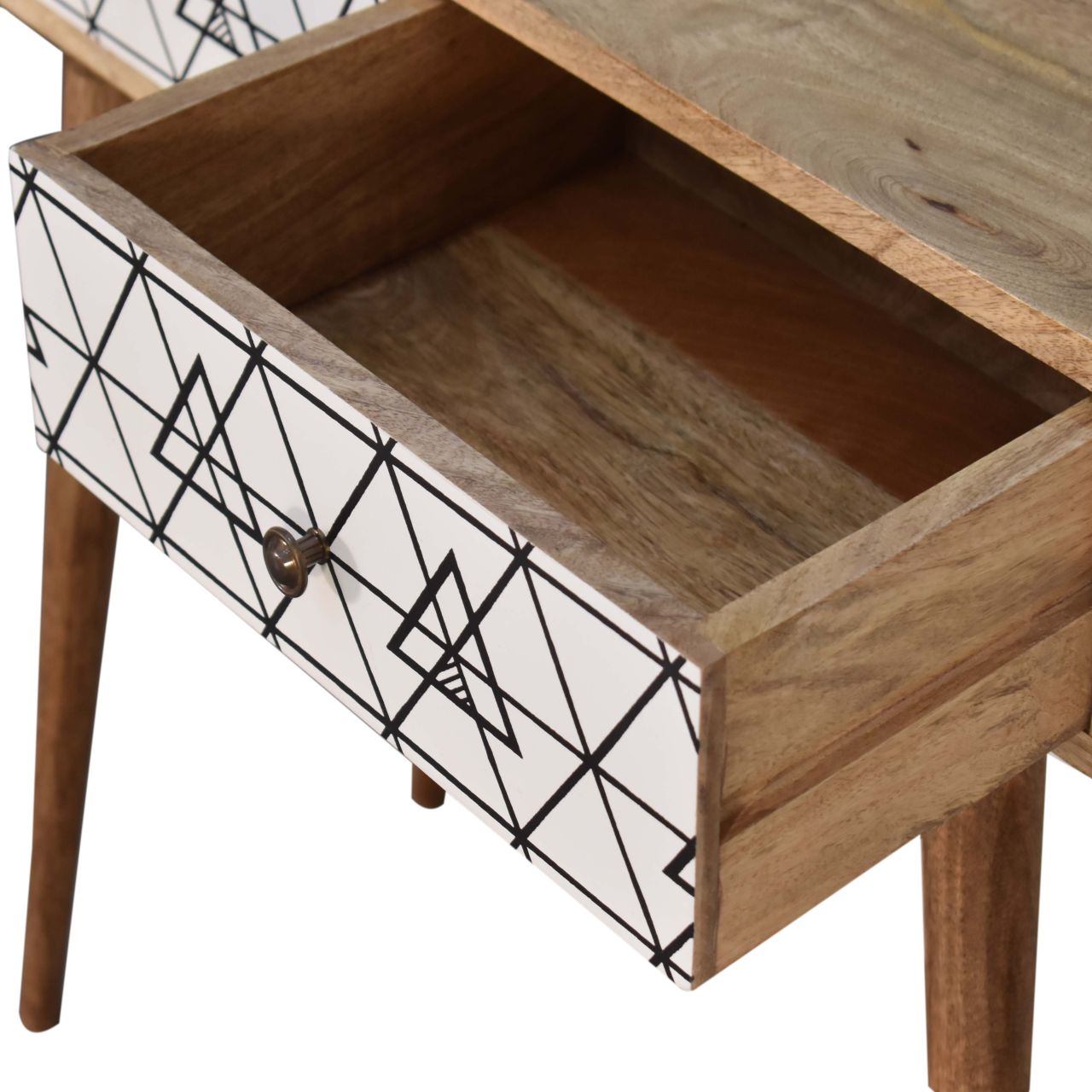 Triangular Console Table | Oak-Ish Solid Mango Wood