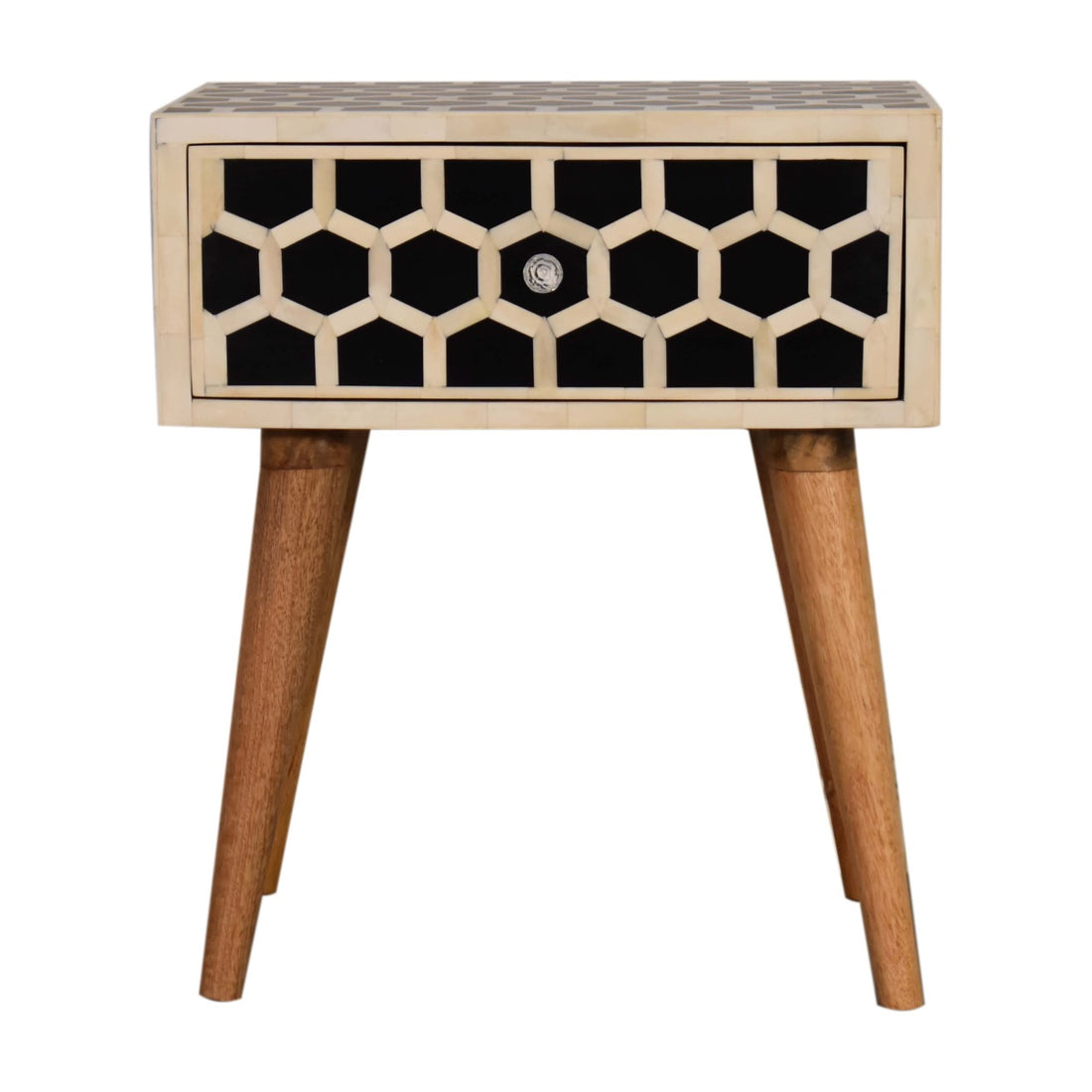 Honeycomb Bone Inlay Bedside Table