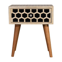 Honeycomb Bone Inlay Bedside Table