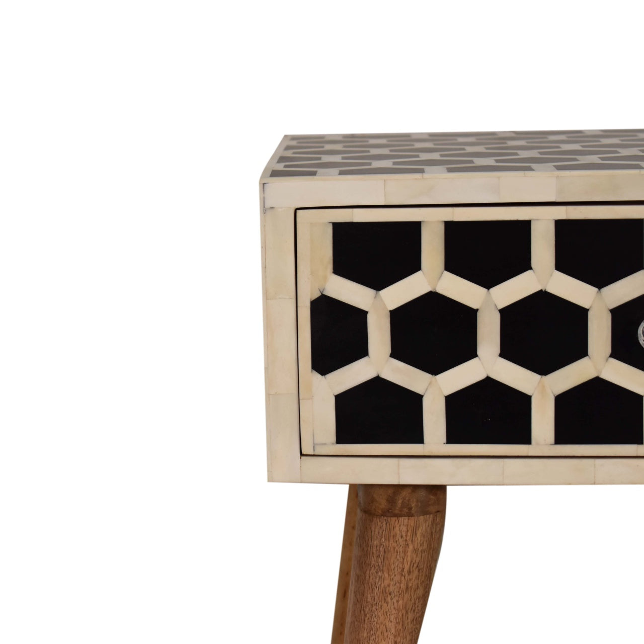 Honeycomb Bone Inlay Bedside Table