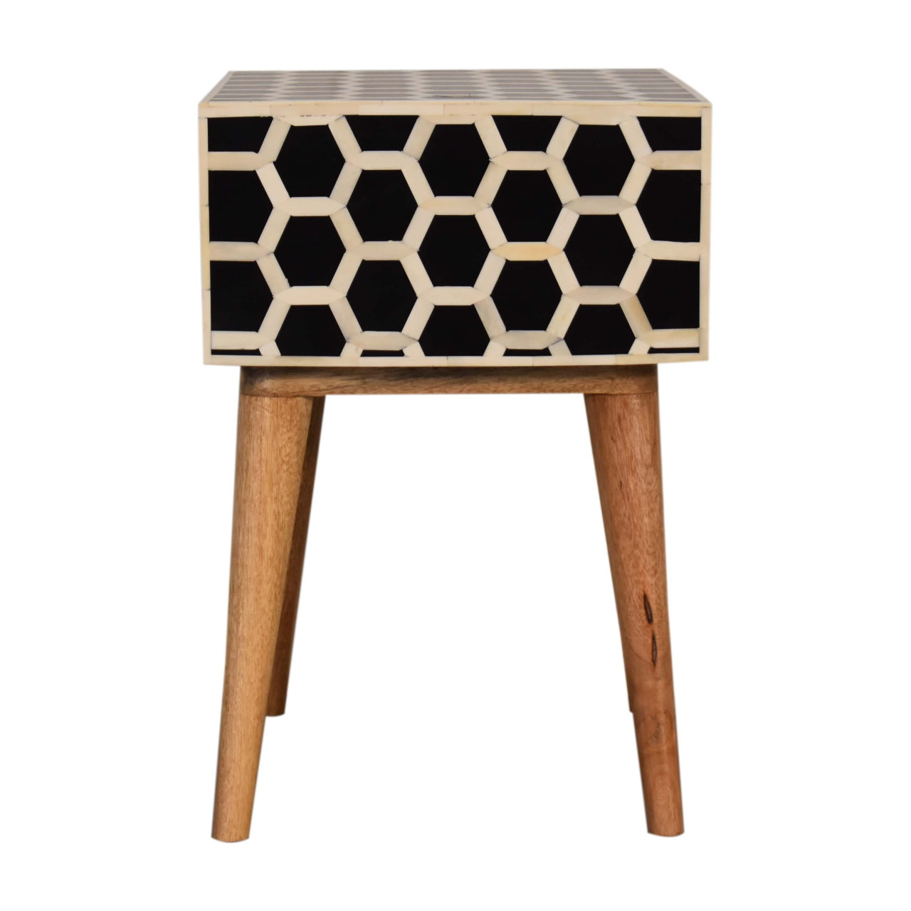 Honeycomb Bone Inlay Bedside Table
