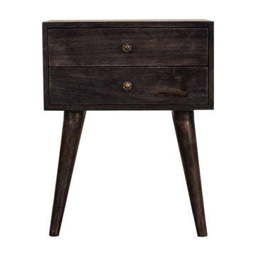 Ash Black Modern Solid Wood Bedside Table