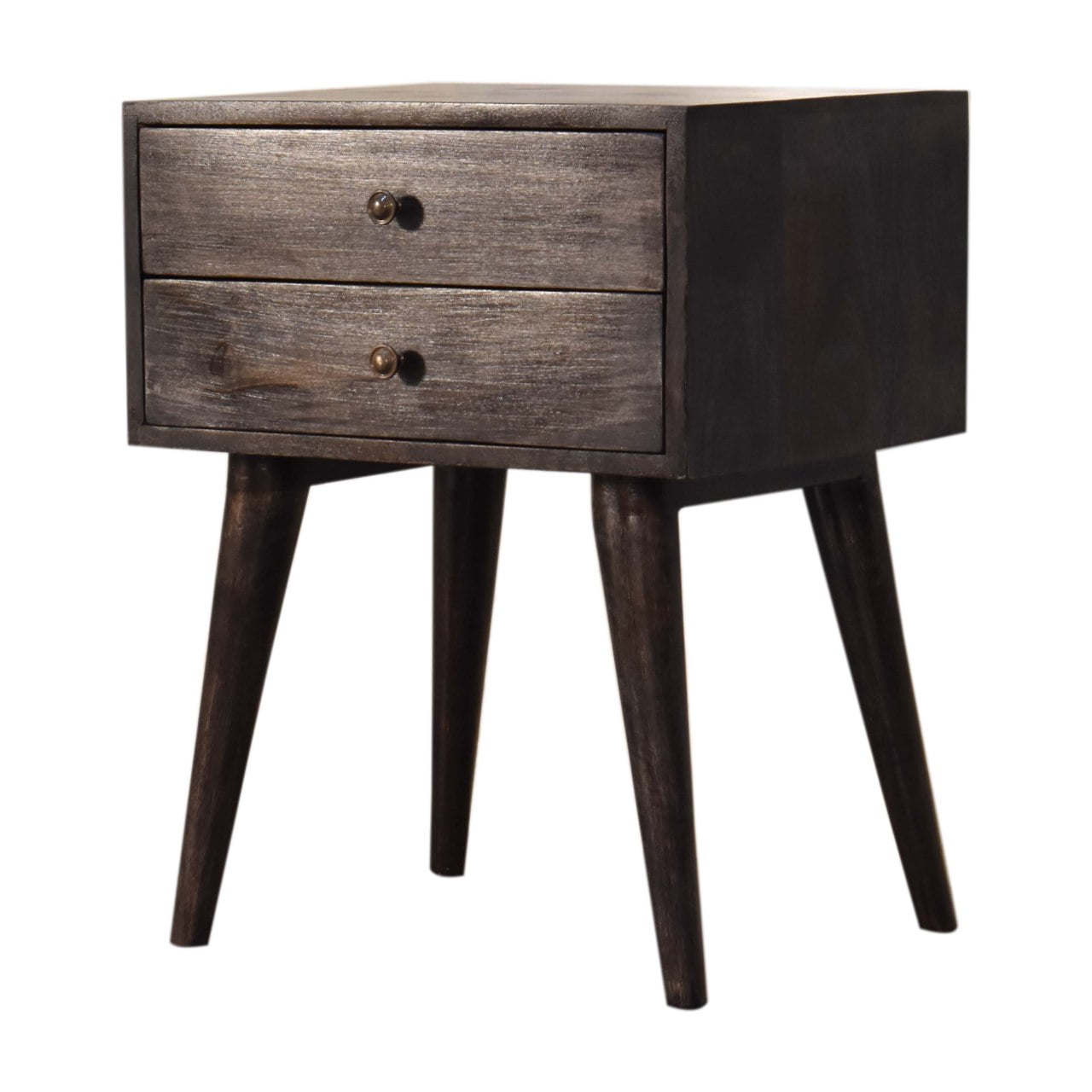 Ash Black Modern Solid Wood Bedside Table
