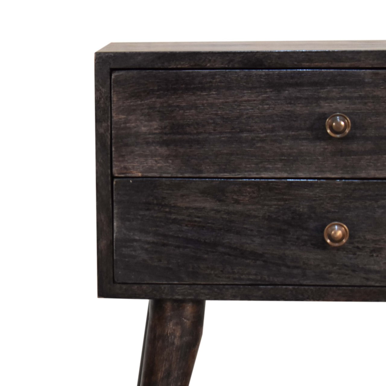 Ash Black Modern Solid Wood Bedside Table