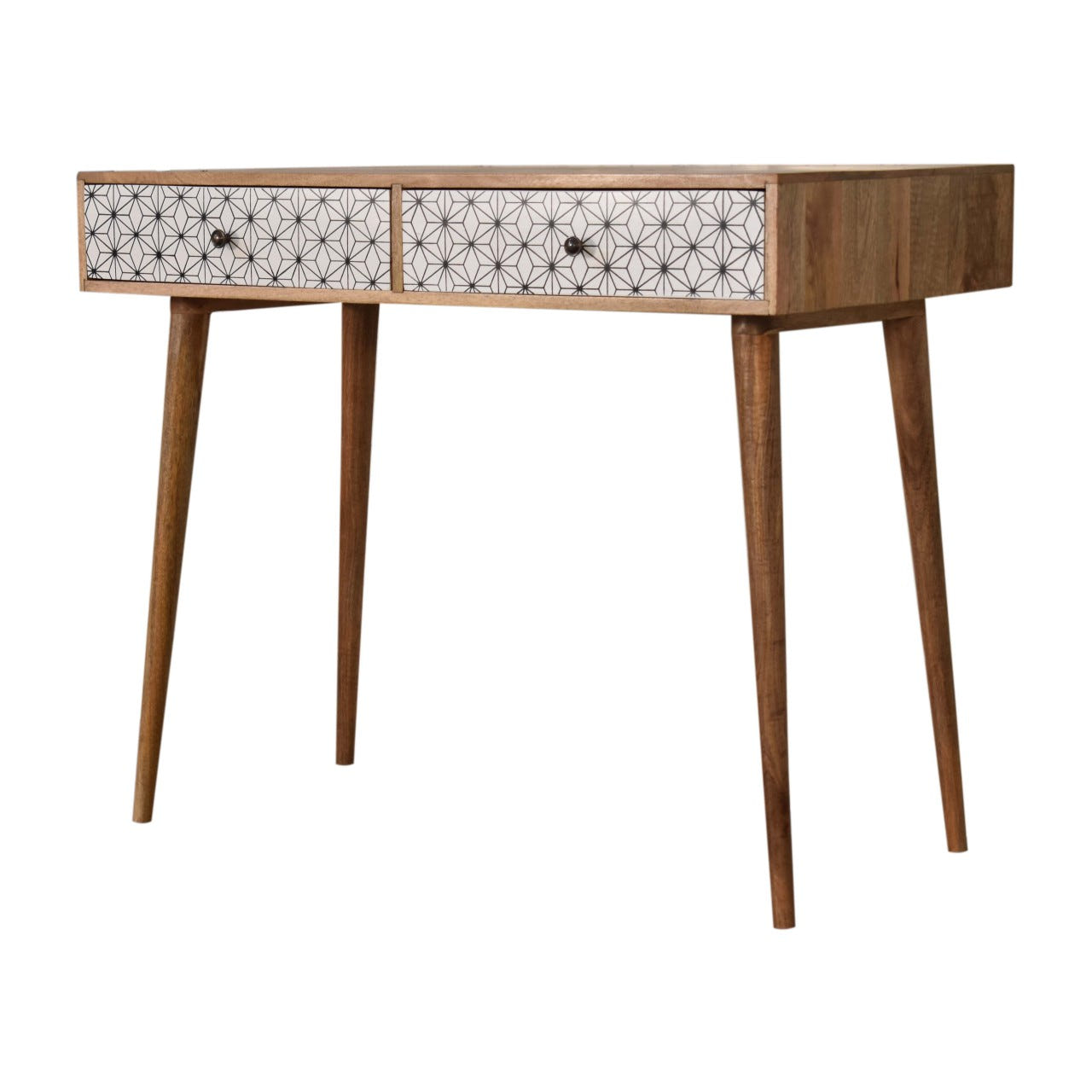 Sendai 2-Drawer Console Table | Oak-Ish Solid Mango Wood