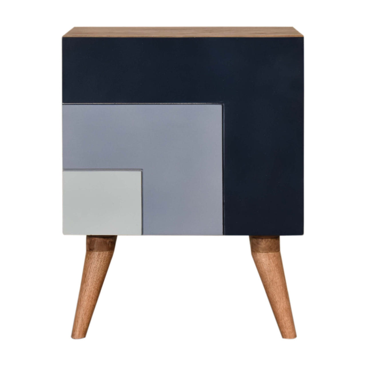 Quebec Blue Bedside Table | Hand-Painted Solid Mango Wood