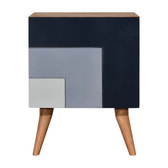 Quebec Blue Bedside Table | Hand-Painted Solid Mango Wood