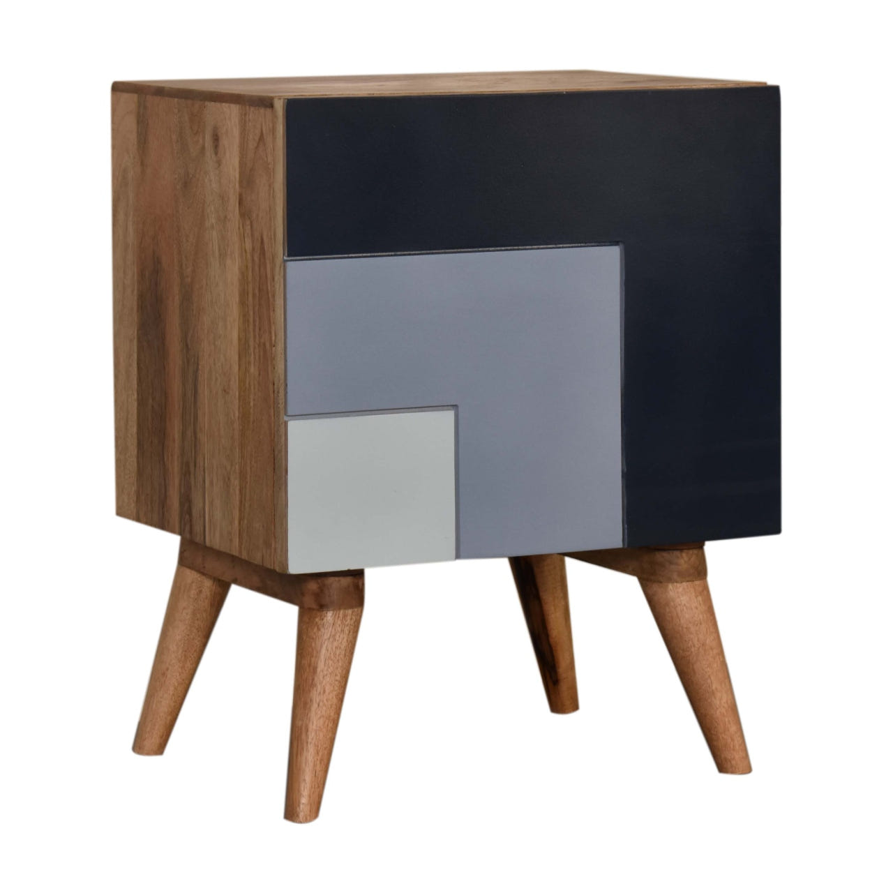 Quebec Blue Bedside Table | Hand-Painted Solid Mango Wood