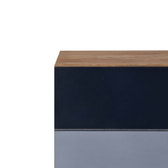 Quebec Blue Bedside Table | Hand-Painted Solid Mango Wood