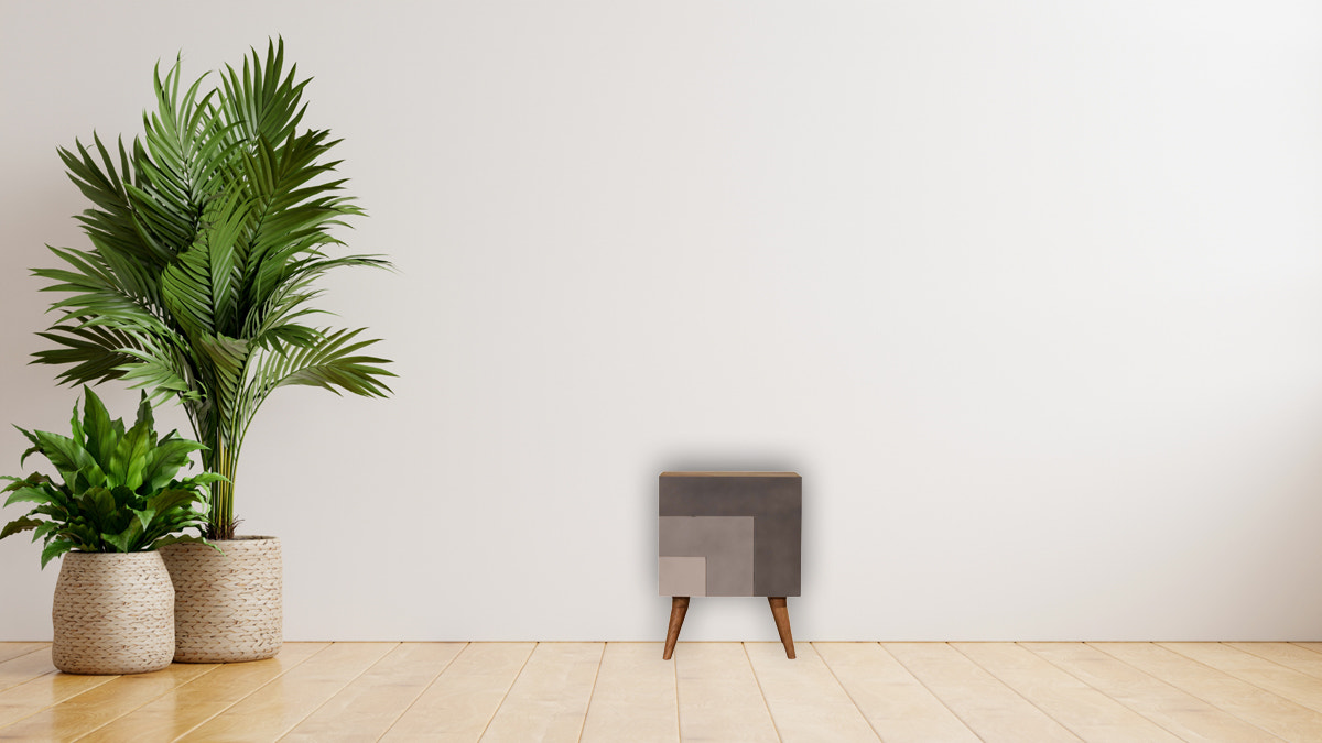 Quebec Grey Bedside Table