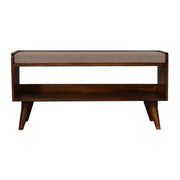 Brown Tweed Seat Pad Bench | Chestnut
