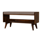 Brown Tweed Seat Pad Bench | Chestnut