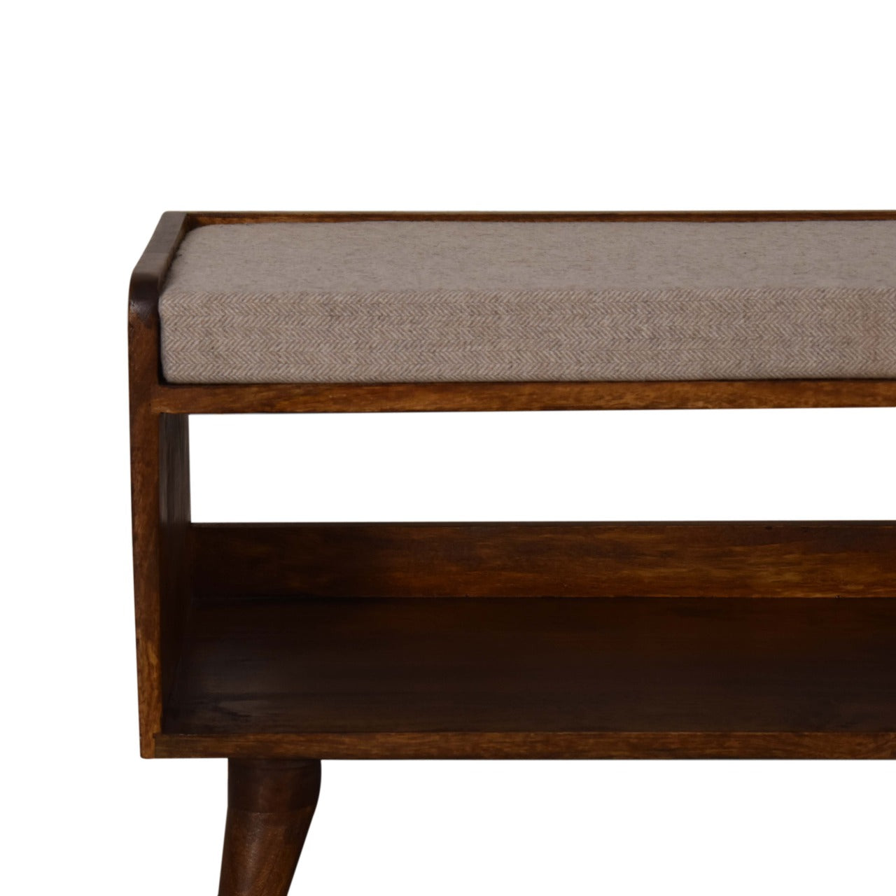 Brown Tweed Seat Pad Bench | Chestnut