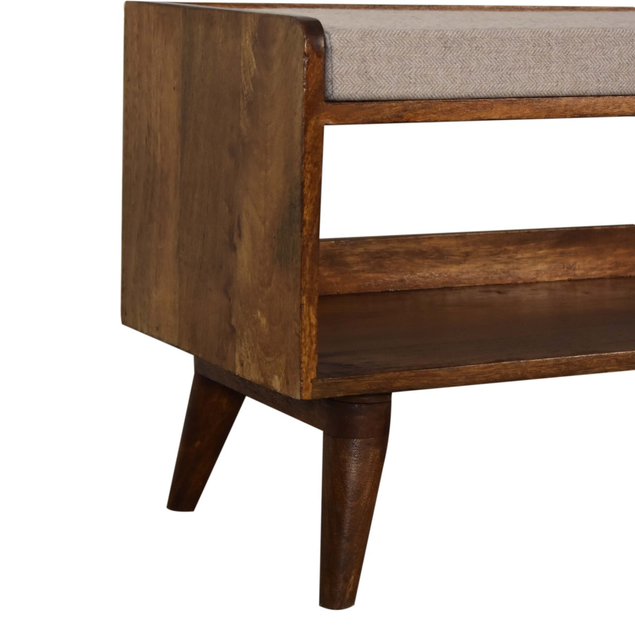 Brown Tweed Seat Pad Bench | Chestnut