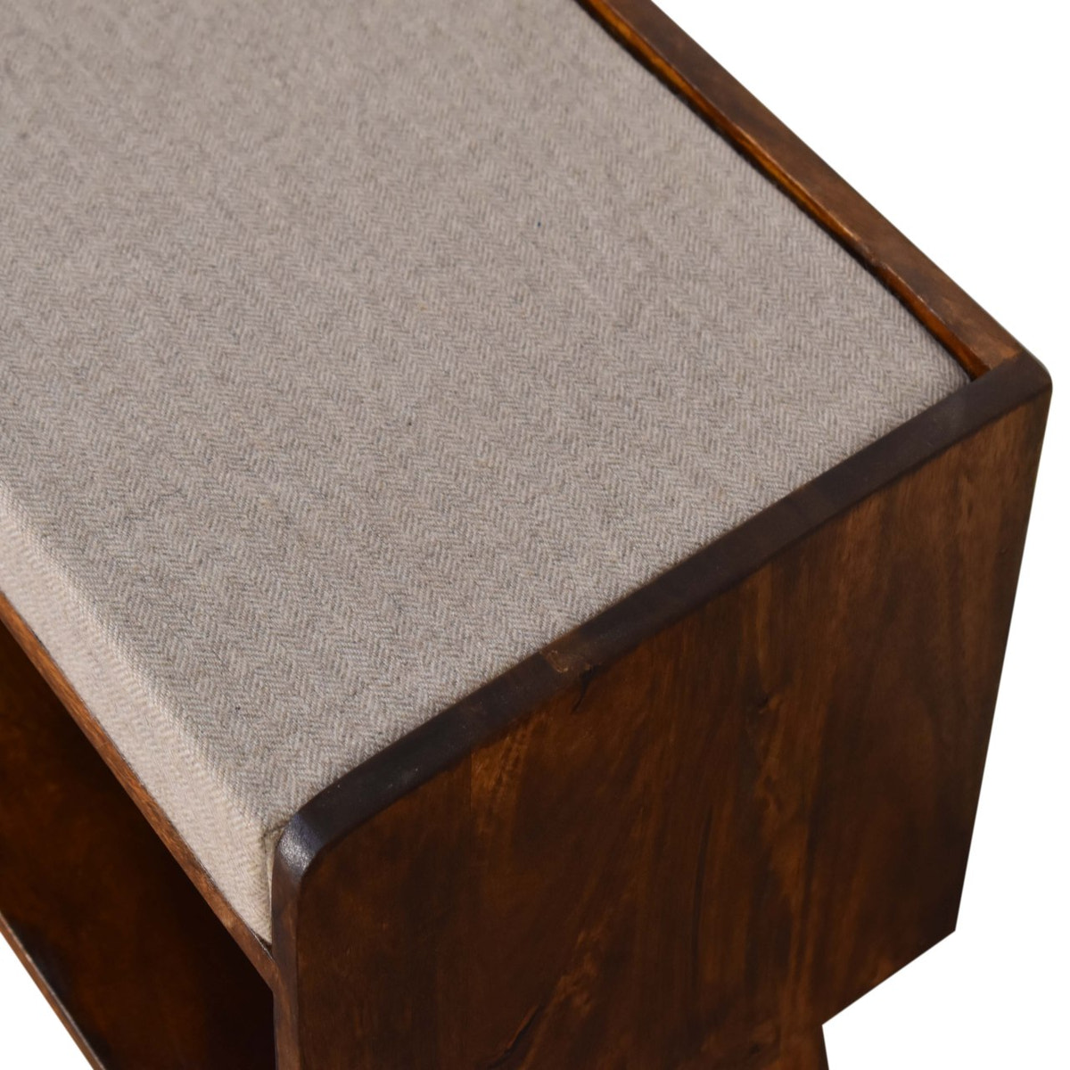 Brown Tweed Seat Pad Bench | Chestnut
