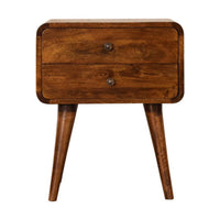 Curve Chestnut Cable Access Bedside Table