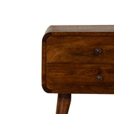 Curve Chestnut Cable Access Bedside Table