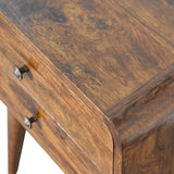 Curve Chestnut Cable Access Bedside Table