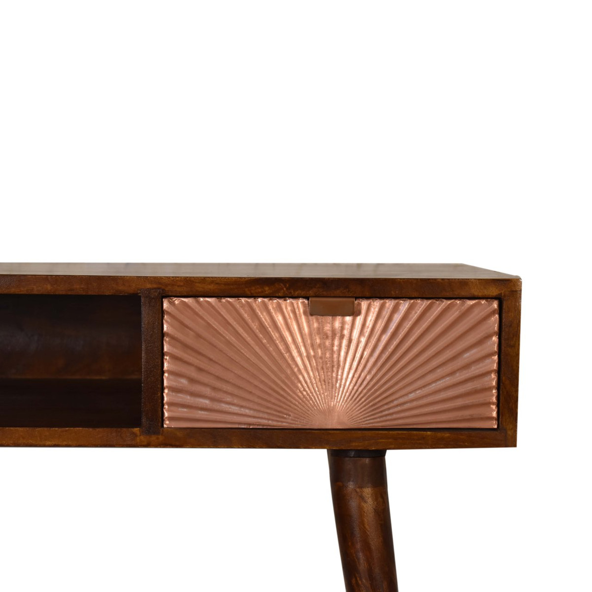 Manila Rose Gold Writing Desk | Chestnut Solid Mango Wood